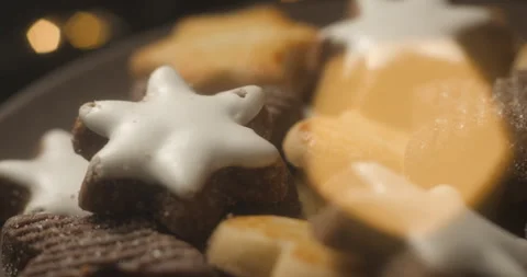 Christmas biscuits rotating close up Stock Footage 322808468