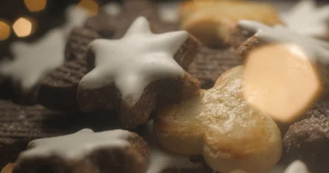 Christmas biscuits rotating close up Stock Footage 322808475