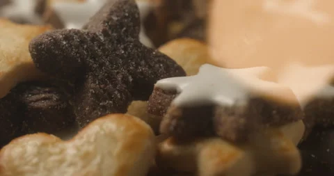 Christmas biscuits rotating close up Stock Footage 322810061