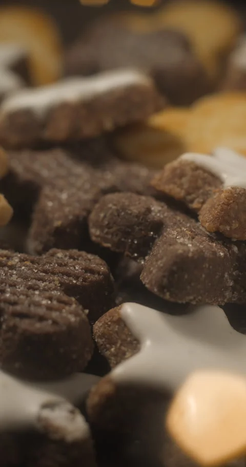 Christmas biscuits rotating close up Stock Footage 322915818