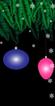 Christmas black background Stock Illustration