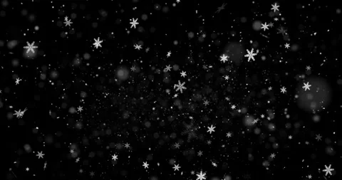 Christmas black background with snowflakes falling snow from top Stock Footage 320676749