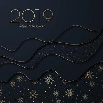 This is Christmas black background with waves Stock Illustration