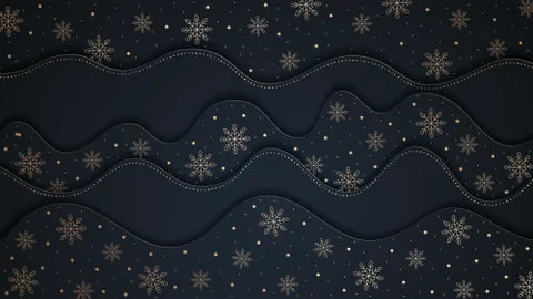 This is Christmas black background with waves. Stock Illustration