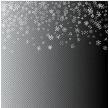 Christmas blizzard. Snowfall made from flat snowflakes Stock Illustration