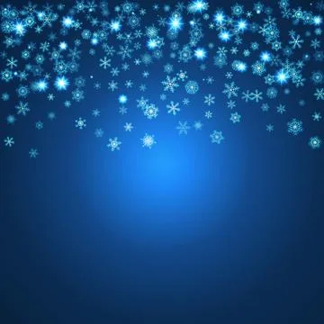 Christmas blizzard. Snowfall made from flat snowflakes Stock-Illustration