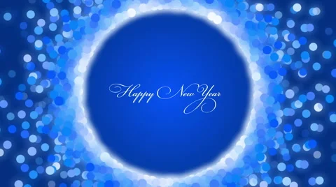 Christmas blue abstract background, text happy new year, particles, loop Stock Footage 54956534
