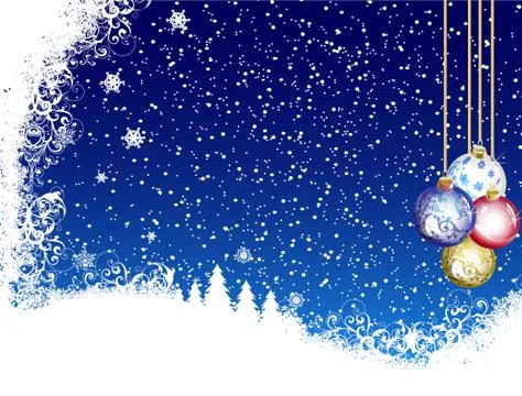 Christmas Blue Background From Snow Stock Illustration
