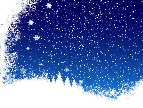 Christmas Blue Background From Snow Stock Illustration