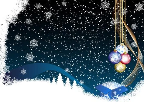 Christmas Blue Background From Snow Illustrazione stock