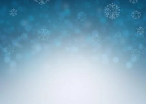 Christmas blue background with snow Stock Illustration