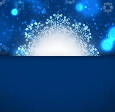 Christmas blue background with snow Stock Illustration