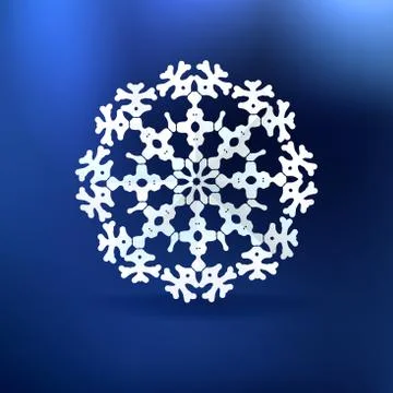Christmas blue background with snowflake. Stock Illustration