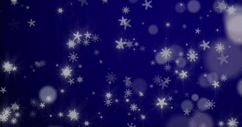 Christmas blue background with snowflakes - falling snow Stock Footage 98450100