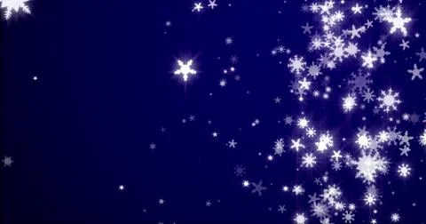 Christmas blue background with snowflakes - falling snow Stock Illustration