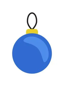 Christmas Blue Ball Hanging on Thread Vector Toy Illustrazione stock