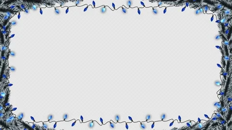 Christmas Blue Lights Frame Stock Footage 166445568