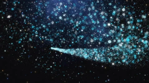 Christmas Blue Particles Trail Stock Footage 256579418