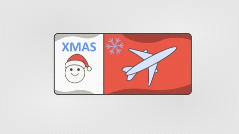 Christmas boarding pass animation Stockbeeldmateriaal 316663331