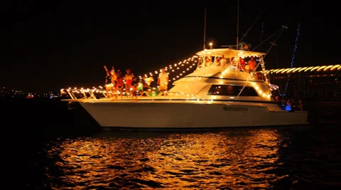 Christmas-boat-10 Stock Footage 33821399