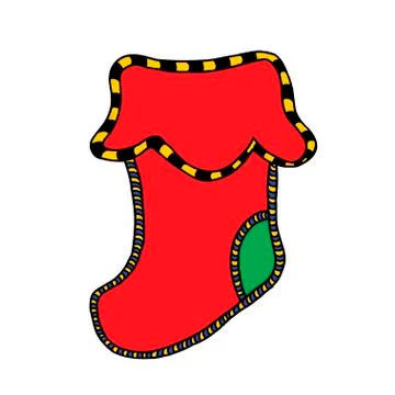 Christmas boho sock Stock Illustration