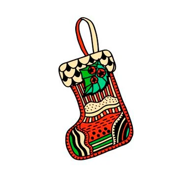 Christmas boho sock Illustrazione stock