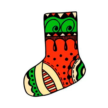 Christmas boho sock Stock Illustration
