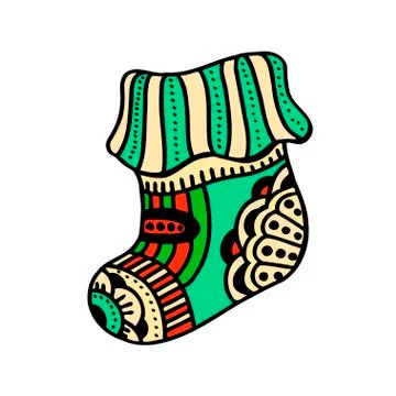 Christmas boho sock Stock Illustration