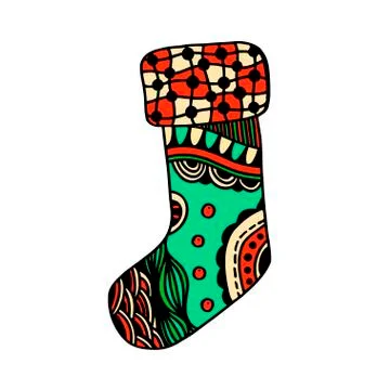 Christmas boho sock Stock Illustration