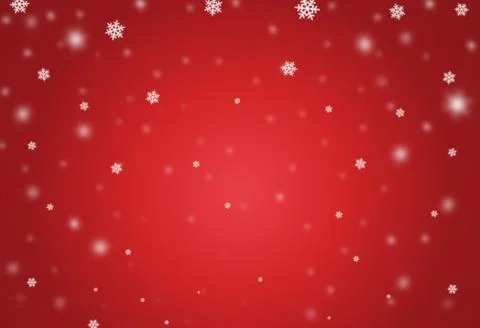 Christmas bokeh falling snow isolate on red  background with sparkling  snowf Stock Illustration