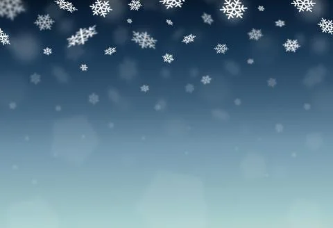 Christmas bokeh falling snow isolate on blue  background with sparkling  snow Illustrazione stock