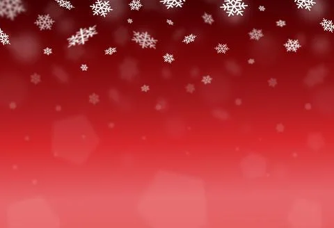 Christmas bokeh falling snow isolate on red  background with sparkling  snowf Stock Illustration