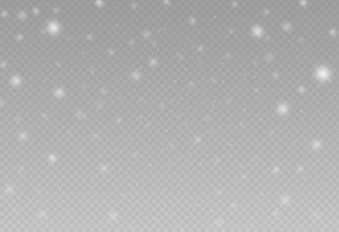 Christmas bokeh falling snow isolate on png or transparent  background with s Illustrazione stock
