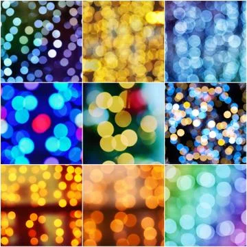 Christmas bokeh set Stock Illustration