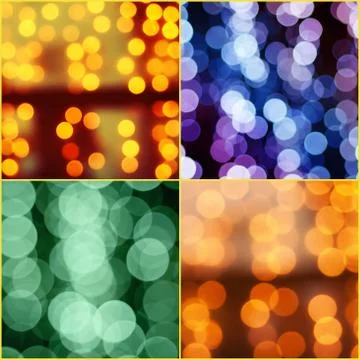 Christmas bokeh set Stock Illustration