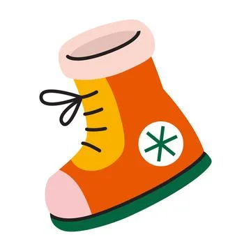 Christmas boot. Trendy modern vector illustration isolated on white backgro.. Stock Illustration