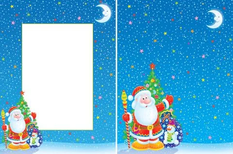 Christmas border and background Illustrazione stock