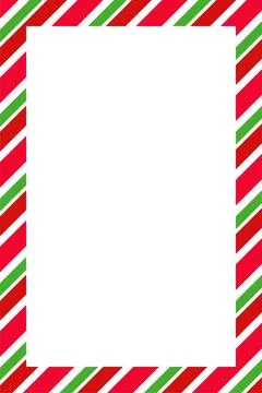 Christmas border frame. Vertical Merry Christmas Candy cane rectangle frame card Illustrazione stock