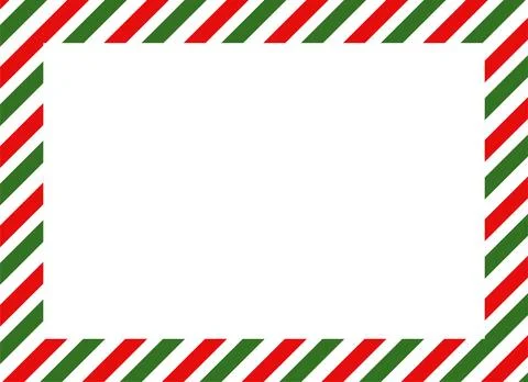 Christmas border frame. Vertical Merry Christmas Candy cane rectangle frame card Illustrazione stock