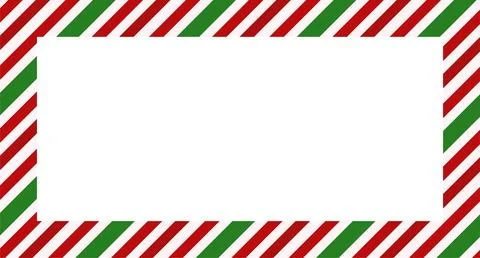 Christmas border frame. Vertical Merry Christmas Candy cane rectangle frame card Illustrazione stock