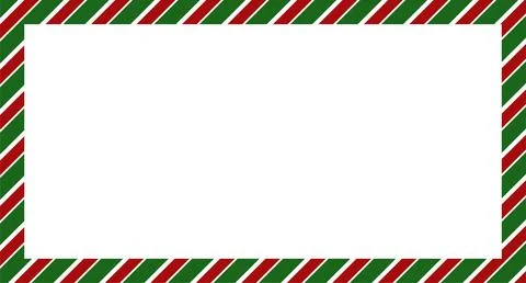 Christmas border frame. Vertical Merry Christmas Candy cane rectangle frame card Illustrazione stock