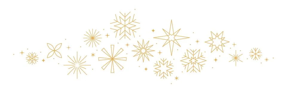 Christmas border, gold decorations pattern, holidays banner Stock Illustration