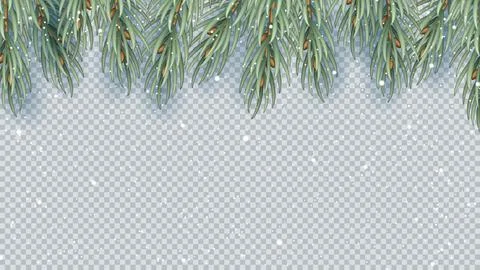 Christmas border isolated on checkered background Stock Illustration