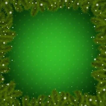 Christmas Border With New Year Tree Stock Illustration