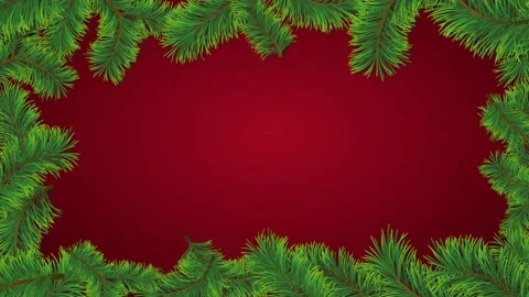 Christmas border with realistic pine branches making a rectangular frame on.. Stock Footage 286823337