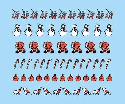 Christmas border set Stock Illustration
