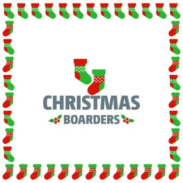 Christmas border of socks vector Illustrazione stock