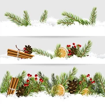 Christmas borders Illustrazione stock