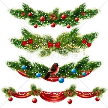 Christmas Borders Set Stock Illustrationen
