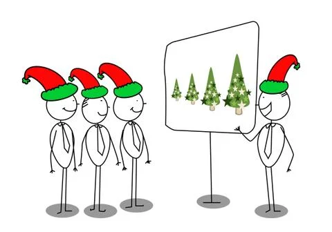 Christmas boss presentation Stock Illustration